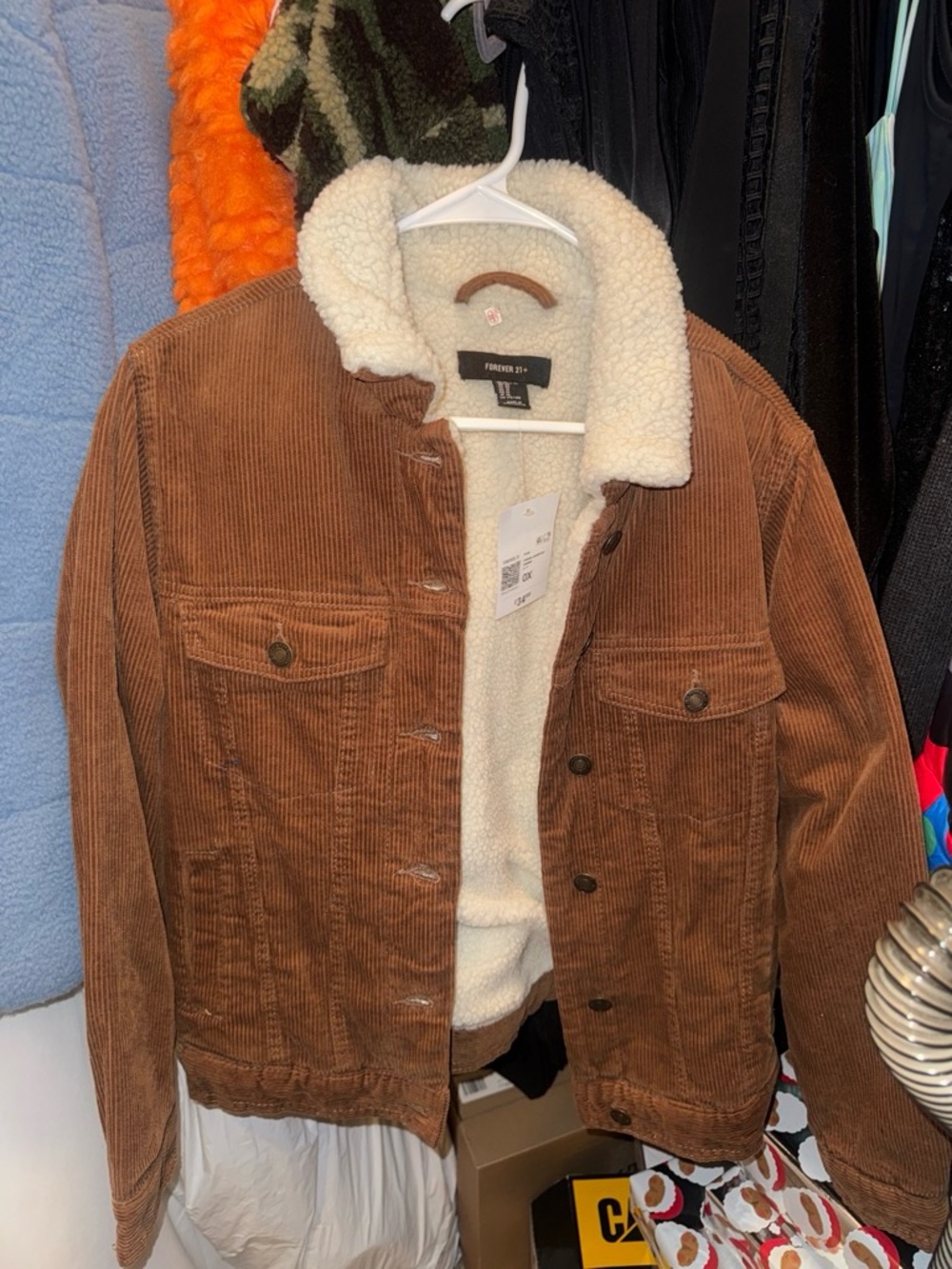 Women’s Brown Corduroy Sherpa Jacket - Forever 21
